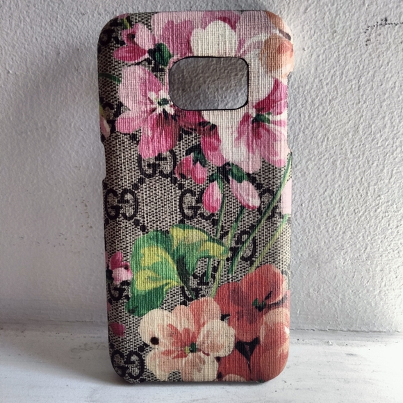 Gucci GG Logo Monogram Blooms floral Samsung Galaxy S7 edge phone case - Picture 2 of 10